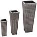 Set Fioriere Da Giardino 3 Pz Polyrattan Grigio - Foto miniatura 1