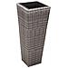 Set Fioriere Da Giardino 3 Pz Polyrattan Grigio - Foto miniatura 8