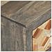 Comodino Grigio 40x30x50 Cm In Legno Massello Di Mango - Foto miniatura 3