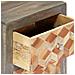 Comodino Grigio 40x30x50 Cm In Legno Massello Di Mango - Foto miniatura 7
