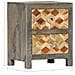 Comodino Grigio 40x30x50 Cm In Legno Massello Di Mango - Foto miniatura 15