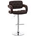 Sgabello Design Dublin In Tessuto - Sgabello Bar Girevole E Regolabile In Altezza 65-85 CM - Sgabello Alto Con Schienale E Braccioli Marrone - Foto miniatura 1