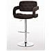 Sgabello Design Dublin In Tessuto - Sgabello Bar Girevole E Regolabile In Altezza 65-85 CM - Sgabello Alto Con Schienale E Braccioli Marrone - Foto miniatura 2