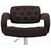 Sgabello Design Dublin In Tessuto - Sgabello Bar Girevole E Regolabile In Altezza 65-85 CM - Sgabello Alto Con Schienale E Braccioli Marrone - Foto miniatura 3