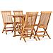 Set Da Pranzo Da Giardino 5 Pz Pieghevole In Massello Di Teak - Foto miniatura 1