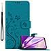 Custodia Compatibile Con Oneplus 9rt 5g In Blu Fiore - Coperchio Protettivo In Design Floreale Con Chiusura Magnetica, Funzione Stand E Slot Per Carte - Foto miniatura 1