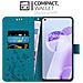 Custodia Compatibile Con Oneplus 9rt 5g In Blu Fiore - Coperchio Protettivo In Design Floreale Con Chiusura Magnetica, Funzione Stand E Slot Per Carte - Foto miniatura 3