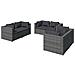 Set Divani Da Giardino 6 Pz Con Cuscini In Polyrattan Grigio - Foto miniatura 2