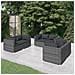 Set Divani Da Giardino 6 Pz Con Cuscini In Polyrattan Grigio - Foto miniatura 1