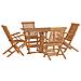 Set Da Pranzo Pieghevole Per Esterni 5pz Legno Massello Di Teak - Foto miniatura 2