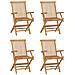 Set Da Pranzo Pieghevole Per Esterni 5pz Legno Massello Di Teak - Foto miniatura 6