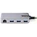 StarTech.com Hub USB a 3 porte con Ethernet - Hub USB 3.0 5Gbps alimentato via bus - Hub splitter USB-A a 3x USB-A portatile per desktop/notebook con ingresso di alimentazione ausiliaria opzionale - Cavo da 30 cm - Foto miniatura 2