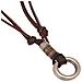Collana Vintage In Pelle A Doppio Cerchio Brown - Foto miniatura 1