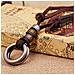 Collana Vintage In Pelle A Doppio Cerchio Brown - Foto miniatura 2