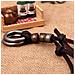 Collana Vintage In Pelle A Doppio Cerchio Brown - Foto miniatura 3