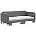 Divano Letto Estraibile Materassi Grigio Scuro 90x190cm Tessuto - Foto miniatura 4