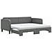 Divano Letto Estraibile Materassi Grigio Scuro 90x190cm Tessuto - Foto miniatura 1