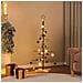 Albero di Natale in Metallo con Base in Legno Nero 120 cm - Foto miniatura 5