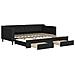 Divano Letto Estraibile Con Cassetti Nero 90x200 Cm In Tessuto - Foto miniatura 1