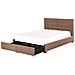 Letto Con Cassetti Contenitori Tessuto La Rochelle 180 X 200 Cm Marrone - Foto miniatura 3