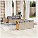 Set Divani da Giardino 7 pz con Cuscini Beige in Polyrattan - Foto miniatura 3