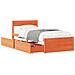 Letto Senza Materasso Marrone Cera 100x200 Cm In Legno Di Pino - Foto miniatura 2