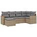 Set Divano Da Giardino 6 Pz Con Cuscini Beige In Polyrattan - Foto miniatura 2