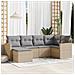 Set Divano Da Giardino 6 Pz Con Cuscini Beige In Polyrattan - Foto miniatura 1