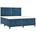 Letto a Molle con Materasso e LED Blu Scuro 160x200 cm - Foto miniatura 3