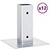 Basi per Pali Quadrate 12 pz Argento 46x46 mm Acciaio Zincato - Foto miniatura 1