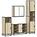 Set Mobili Da Bagno 4 Pz Rovere Sonoma In Legno Multistrato - Foto miniatura 2
