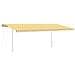 Tenda Retrattile Automatica Con Pali 6x3,5 M Gialla E Bianca - Foto miniatura 1
