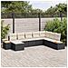 Set Divano da Giardino 8 Pezzi con Cuscini Nero Polyrattan Acacia - Foto miniatura 2