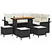 Set divano giardino 9 pezzi con cuscini Nero Rattan Polimerico Acacia, Divano giardino 2 posti con storage e cuscini Nero Rattan Polimerico, Set pranzo giardino 4 pezzi con cuscini Nero Rattan Polimerico Acacia - Foto miniatura 1