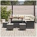 Set divano giardino 9 pezzi con cuscini Nero Rattan Polimerico Acacia, Divano giardino 2 posti con storage e cuscini Nero Rattan Polimerico, Set pranzo giardino 4 pezzi con cuscini Nero Rattan Polimerico Acacia - Foto miniatura 3