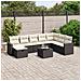 Set Divani da Giardino 9 pz con Cuscini Nero in Polyrattan - Foto miniatura 2