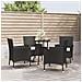 Set Bistrò da Giardino 5 pz con Cuscini in Polyrattan Nero - Foto miniatura 2