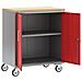 Mobile per Attrezzi con Ruote e Porte Rosse e Grigie Bloccabili 75x45x85 cm Acciaio - Foto miniatura 4