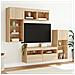 Mobili TV a Muro con LED 5pz Rovere Sonoma Legno Multistrato - Foto miniatura 3