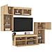 Mobili TV a Muro con LED 5pz Rovere Sonoma Legno Multistrato - Foto miniatura 4