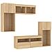Mobili TV a Muro con LED 5pz Rovere Sonoma Legno Multistrato - Foto miniatura 5