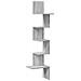 Scaffale Angolare Muro Grigio Sonoma 32x32x127,5 cm Truciolato - Foto miniatura 1