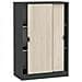 Armadio Camera Da Letto Stelvio - Guardaroba 2 Ante 2 Ripiani, 77x119h Cm Nero Antracite - Foto miniatura 4