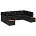 Set Divano da Giardino con cuscino 5 pcs Nero Polyrattan - Foto miniatura 1