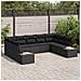 Set Divano da Giardino con cuscino 5 pcs Nero Polyrattan - Foto miniatura 2
