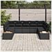 Set Divano da Giardino con cuscino 5 pcs Nero Polyrattan - Foto miniatura 3