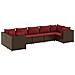 Set Divani da Giardino 7 pz con Cuscini in Polyrattan Marrone - Foto miniatura 1