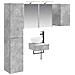 Set di mobili per il bagno 5 pcs Grigio Cemento - Foto miniatura 1