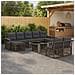Set Divano da Giardino 10 pz Grigio e Grigio Scuro polyrattan - Foto miniatura 9