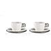 Set 2 Tazzine Caffè C / Piattino Gocce Grigio Cielo - Foto miniatura 1